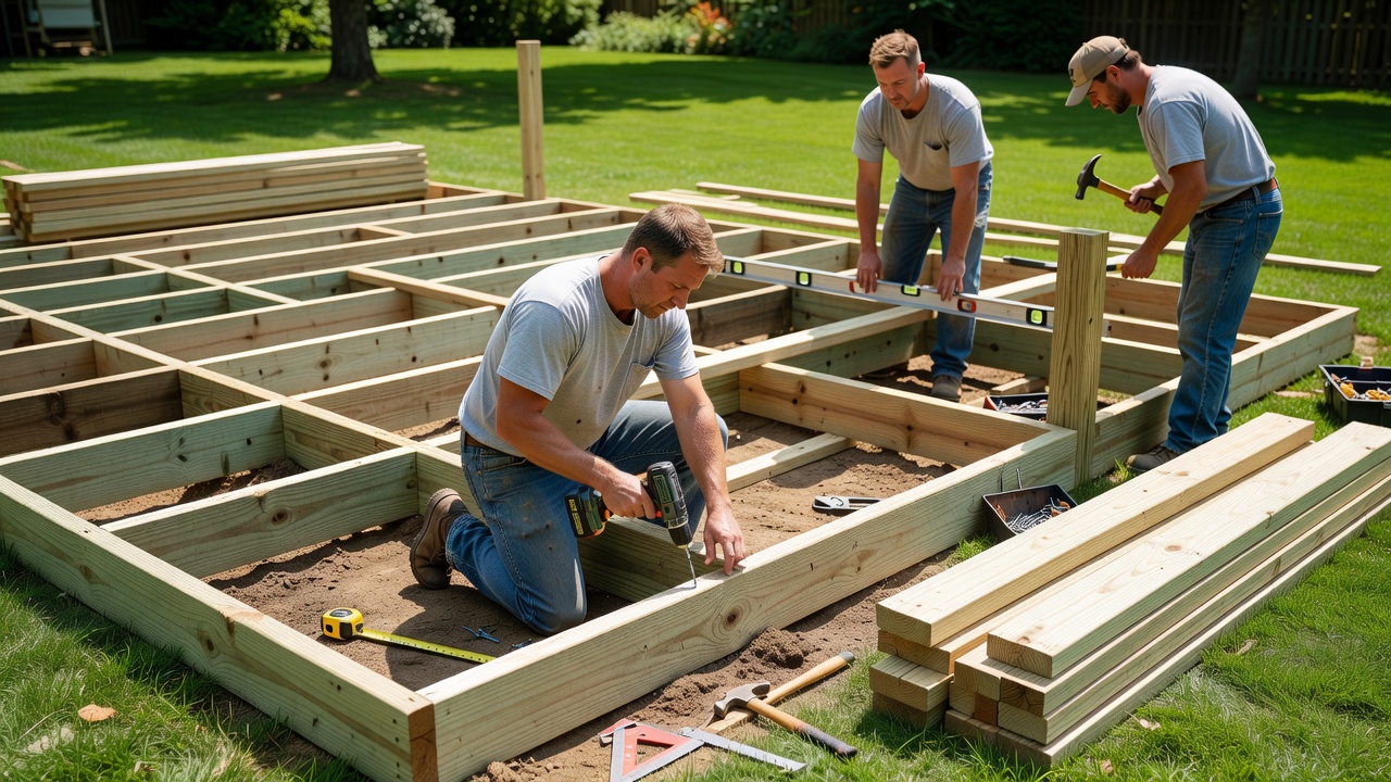 Deck construction framing
