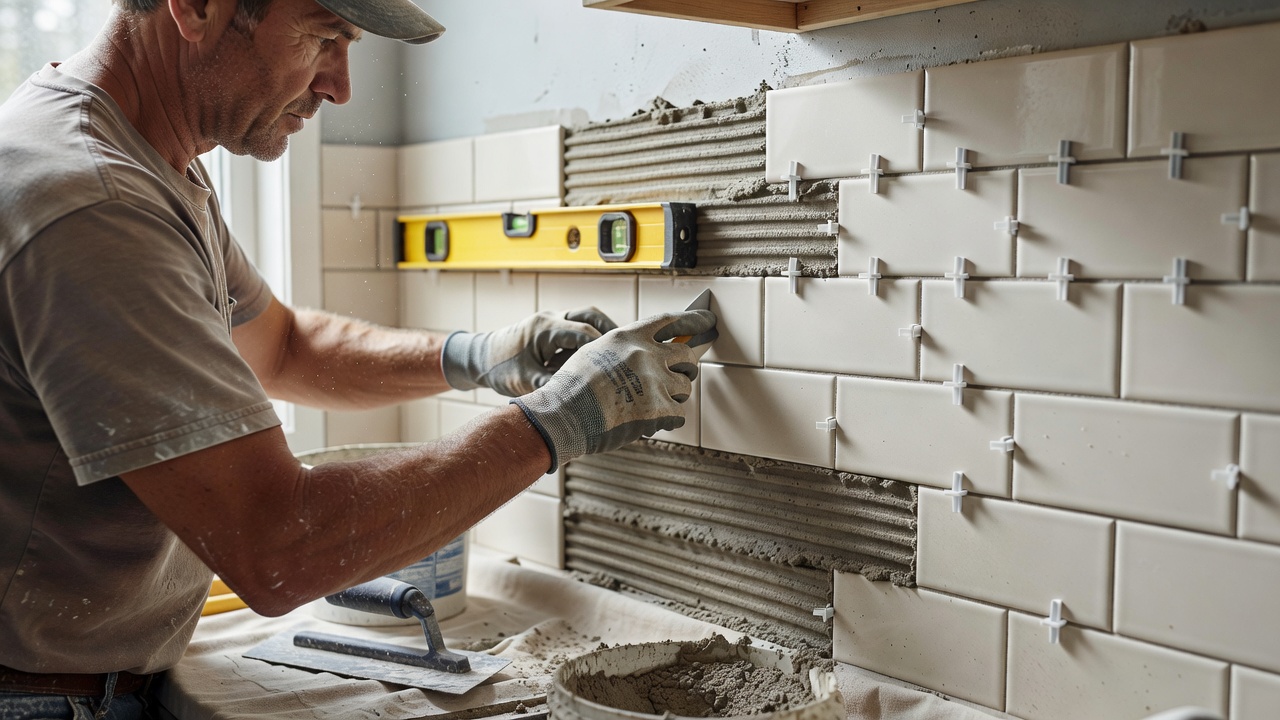 Kitchen backsplash installation